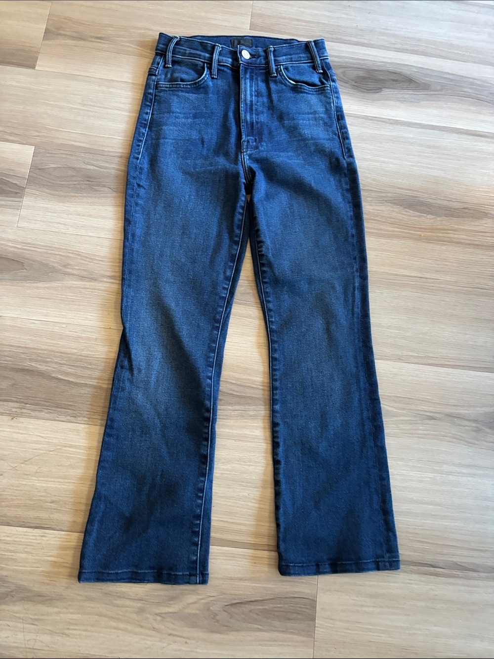 MOTHER Dark Blue High-Rise Flare Jeans